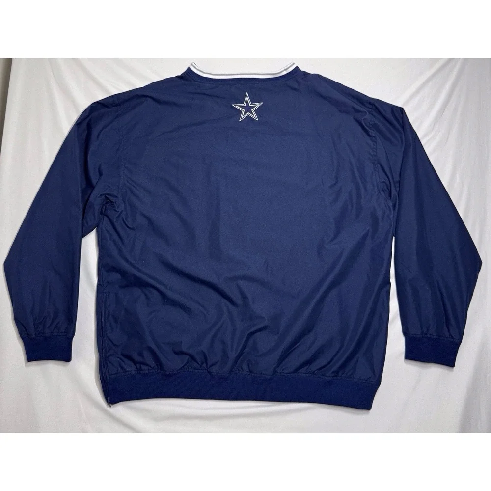 Dallas Cowboys Jacket Blue V Neck Pullover Apparel‎ Football Men's Size Large